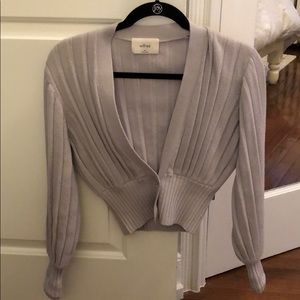 Lavender cropped Wilfred v neck sweater